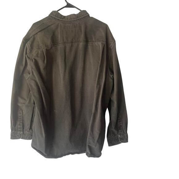 Carhartt Men 2XL‎ Grey Stone Canvas Heavy Workwear Long Sleeve Button Up - Picture 9 of 12